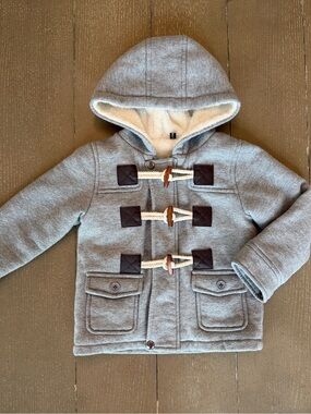 Vangull Kids’ Gray Sherpa Hooded Duffle Coat/Winter Jacket • Size 4/5 (120cm)